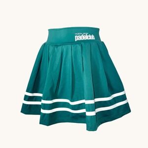 NWT Small Sporty Forest Green Striped Pleated Tennis Skort Mini Skirt Striped